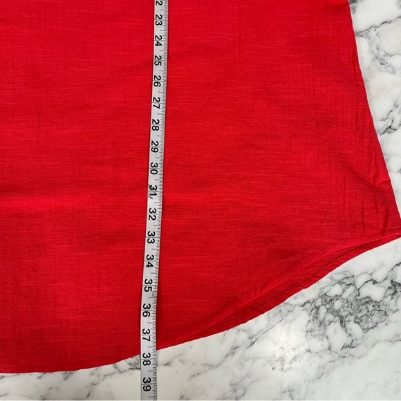 Lilla P Coral Orange Red Women's Midi Skirt Pull On Elastic Waist Pockets XL - Picture 8 of 10